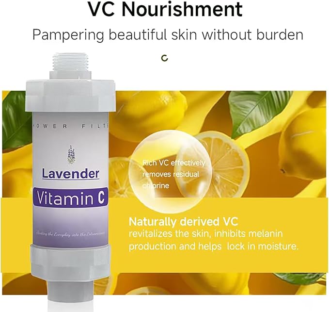 3 Pack Vitamin C Shower Filter for Hard Water Filter Bathtub Shower Aromatherapy Replacement Cartridge Bathroom Accessories Remove Chlorine Fluoride Heavy Metals Lemon Lavender Jasmine