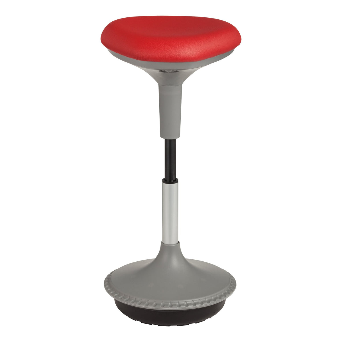 Adjustable Height Active Learning Stool for Office Desks and Classrooms, Foam-Padded Backless Wobble Stool with Rocking Motion, Red