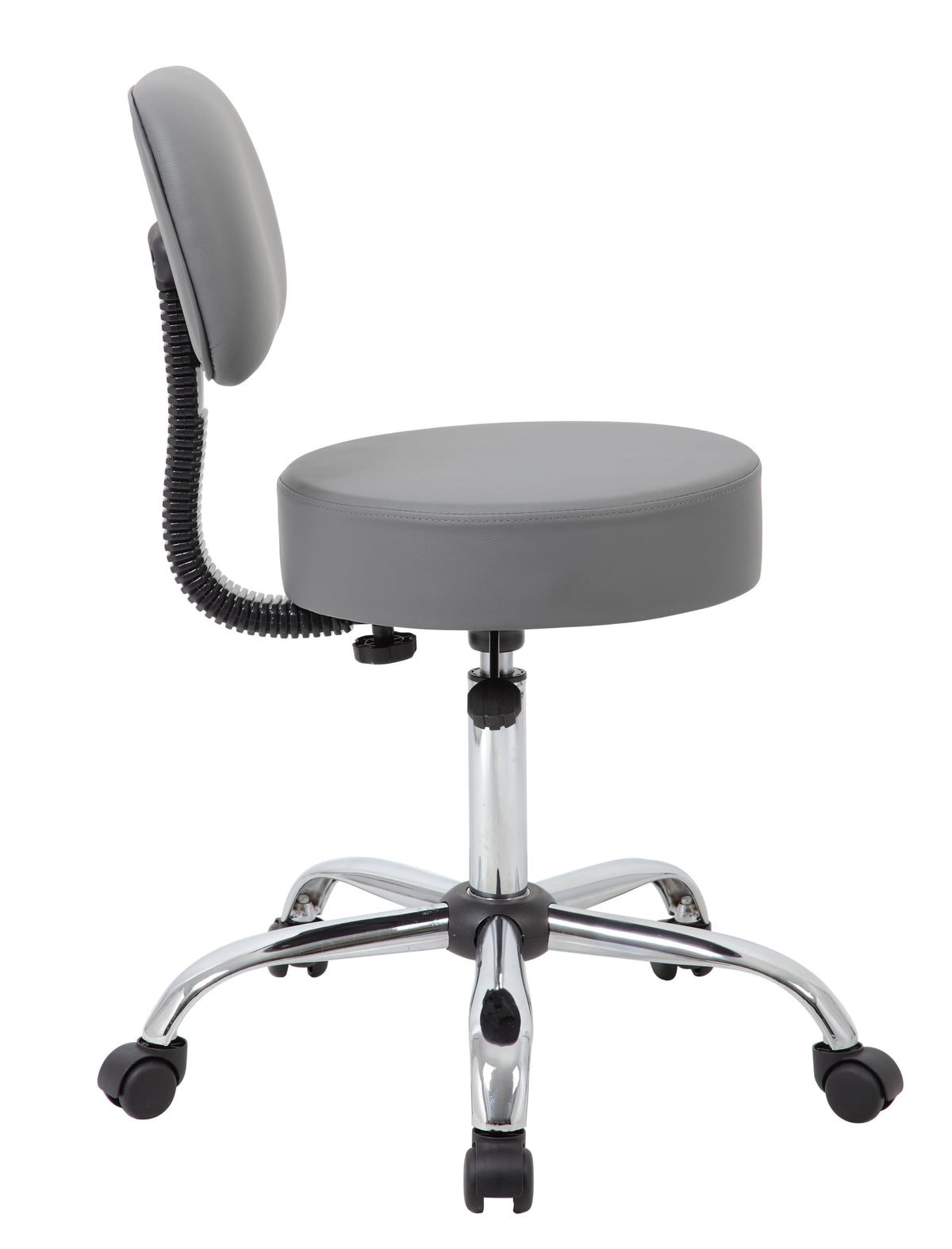 Be Well Medical Spa Professional Adjustable Drafting Stool with Back, Grey (B245-GY)