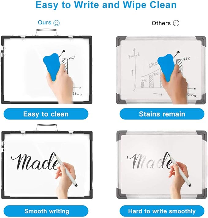 Whiteboard Dry Erase Boards, Portable White Board Double Sided Magnetic Board Stand,Foldable Hanging Wall Desktop Boards Easel for Kids Students Teacher for School Home Kitchen Office 24x18 Inch