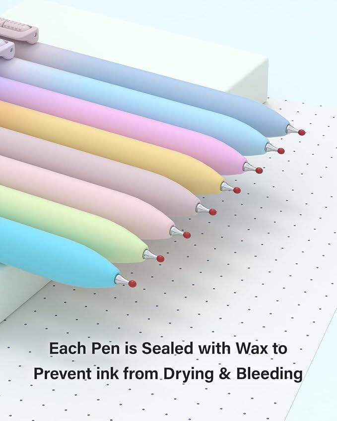 inkipen- 16 Pack Pens, Gel pens Black Ink, Fine Point(0.5mm),Quick-Drying Smooth Writing,School and Office Supplies （colorful）