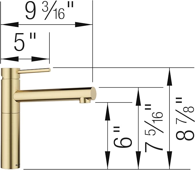 Blanco 527571 Alta II Bar Faucet - 1.5 GPM - Satin Gold