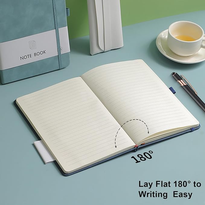 Personalized Notebook with Pen - Customizable A5 Journal Notebook Daily Journals For Writing - 5.8 x 8.3 Journal with 192 Pages 100Gsm Lined Paper for School, Travel, Business, Black