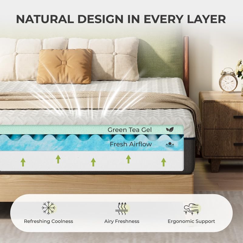 12 Inch King Mattress, Memory Foam Mattress in a Box Medium Plush