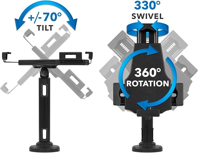 Mount-It! Secure Universal Tablet POS Kiosk with Wall Bracket Add-on | Locking Tablet Stand with Adjustable Clamp for iPad, iPad Air, Samsung Galaxy Tab, Surface Go & 7.9"- 10.9" Tablets - MI-3784