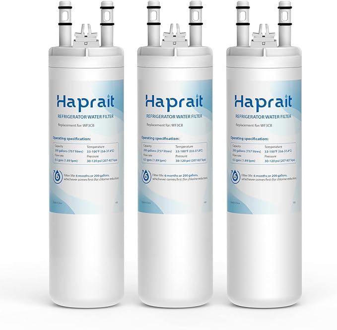 WF3CB Water Filter Replacement, HP006 Compatible with Frigidaire WF3CB, Pure Source 3, WF425, 706465, 242069601, 242086201, 242017800, Height 9 inches, 3 Count