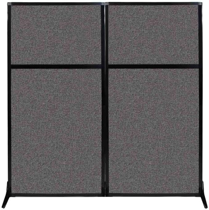 Versare Workstation Partition | Portable Wall Divider | Modern Office Cubicle | Free Standing Privacy Screen | Flexible Work Space | 66" x 70" Charcoal Gray Fabric Panels