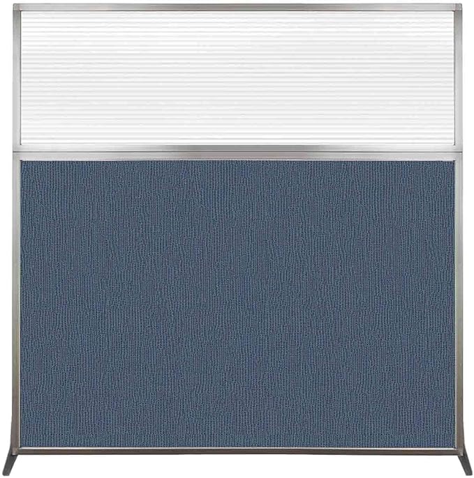 Versare Hush Screen Portable Room Divider | Workstation Wall Divider | Freestanding Privacy Hush Panels | Clear Fluted Windows | Fabric Office Divider Screen | Great for Room Separation