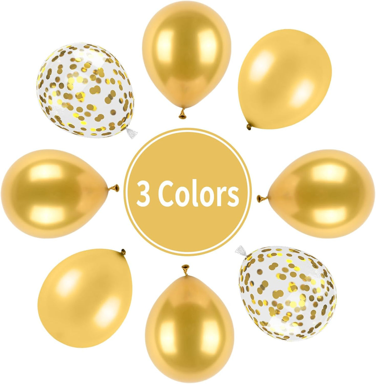 Gold Balloons, Metallic Gold Party Balloons Pearl Gold Latex Balloons Chrome Gold Confetti Balloons for Kids Adults Birthday Wedding Baby Shower Graduation Anniversary Festival Decoration