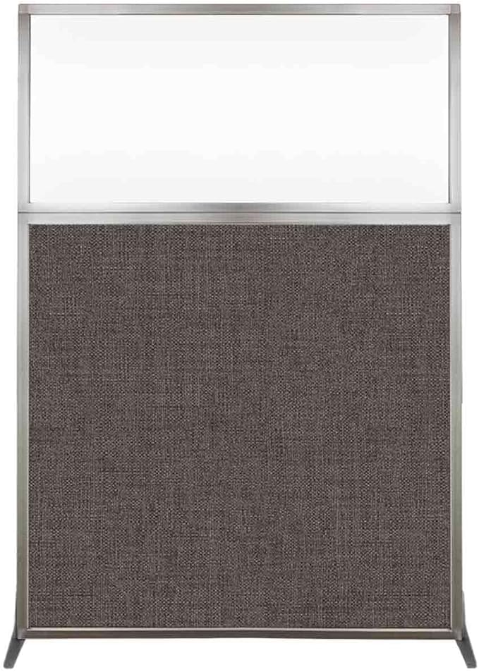 Versare Hush Screen Portable Room Divider | Workstation Wall Divider | Freestanding Privacy Hush Panels | Clear Windows | Fabric Office Divider Screen | Great for Room Separation