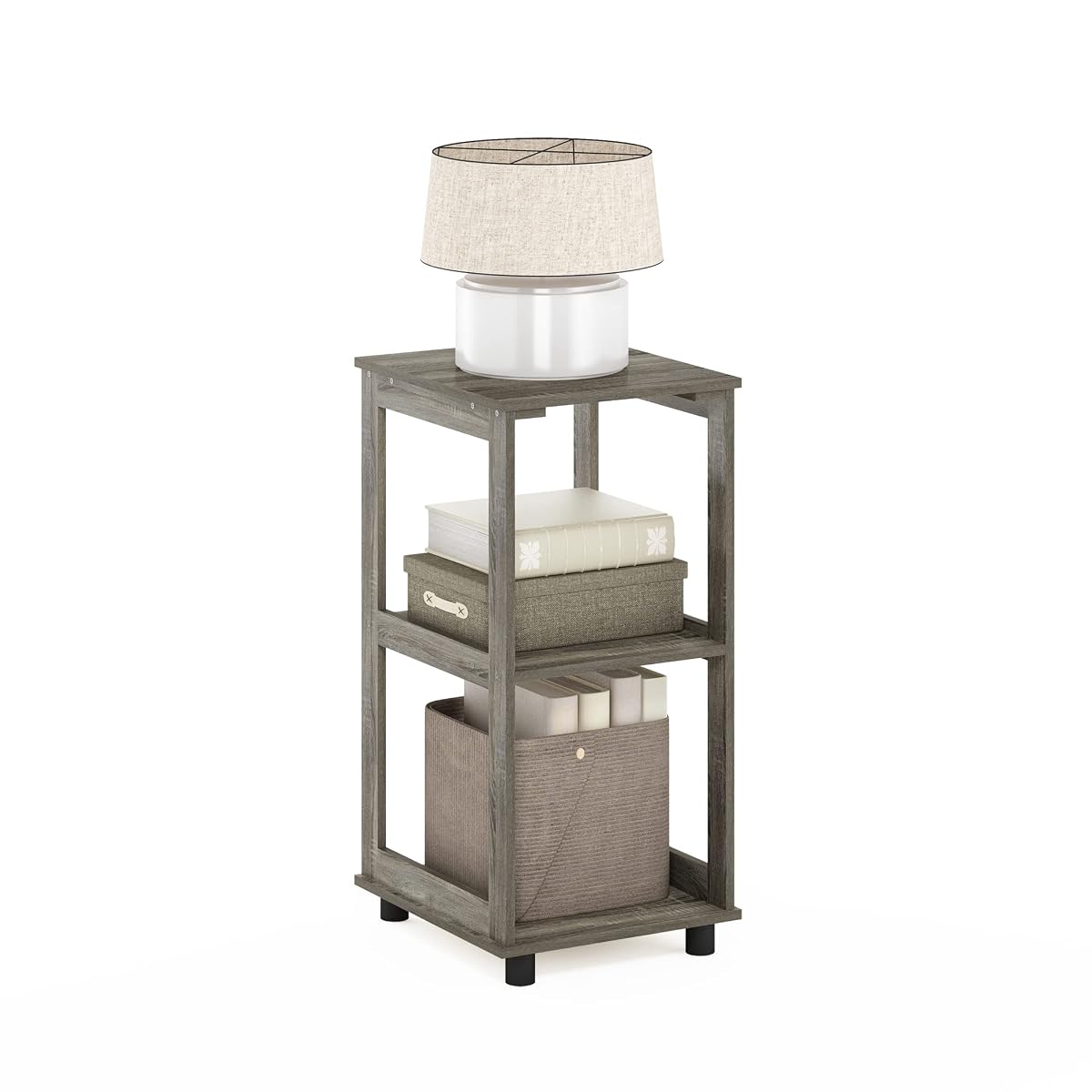 Romain 2-Tier Tall End Table, French Oak