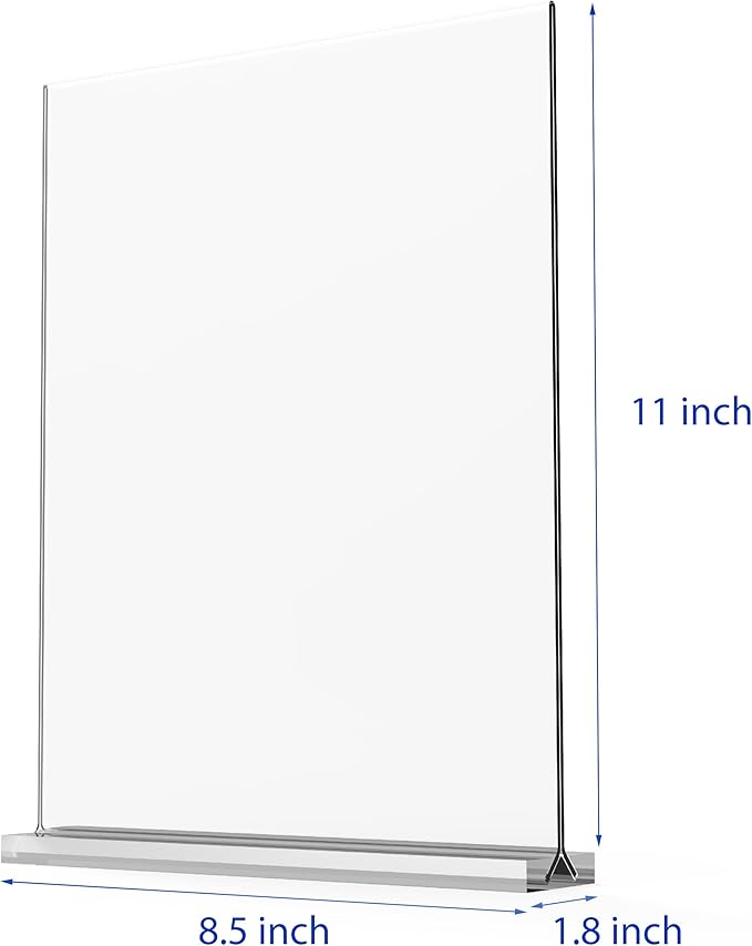 newnewshow 8.5x11 Acrylic Sign Holder 3 Pack Vertical Double-Sided Display (Optional 8.5x11 8.5x5.5 5x7 Horizontal and Vertical)