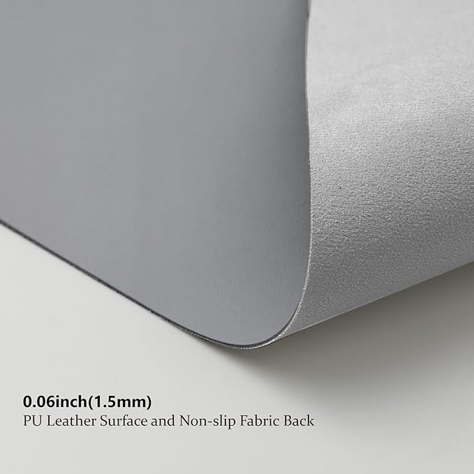 HOMIEAZICOZI Leather Desk Mat - Non-Slip PU Pad for Office and Home Organization Accessories Ideal Large Mouse Mats on Top of Desks (Dark Gray,36''x 17'') (DPD-DGr-L)