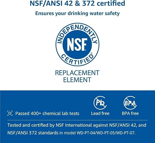 [Original] Waterdrop PF-01A Water Filter Replacement for Waterdrop Pitchers | NSF Certified, Reduces Lead, PFAS, PFOA/PFOS, Chlorine, Each Filter Lasts Up to 3 Months or 200 Gallons, 6 Pack
