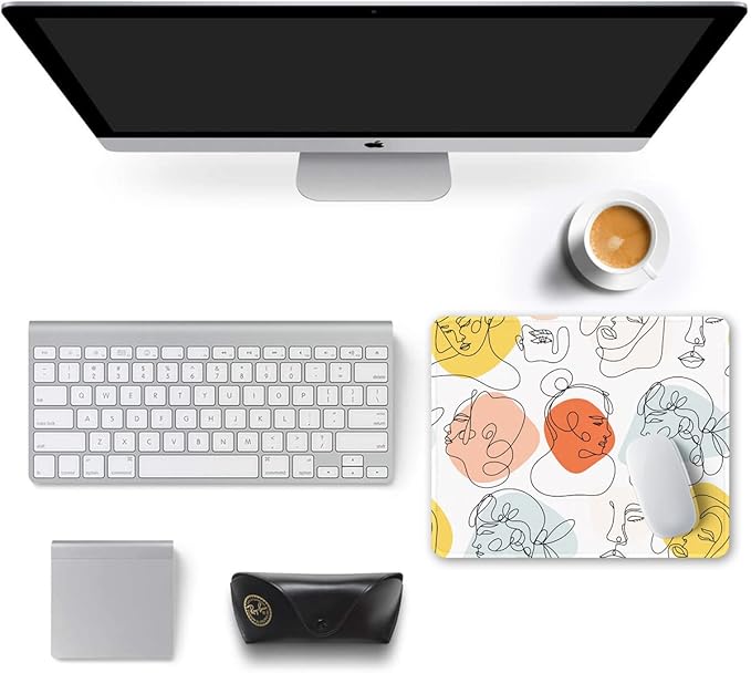 Auhoahsil Mouse Pad, 12 x 10 in Thick Rubber Premium-Textured Non-Slip Stitched Edges Waterproof Square Mouse Mat with Cute Pattern for Gaming Work Computer Office, Larger, Sad Girls