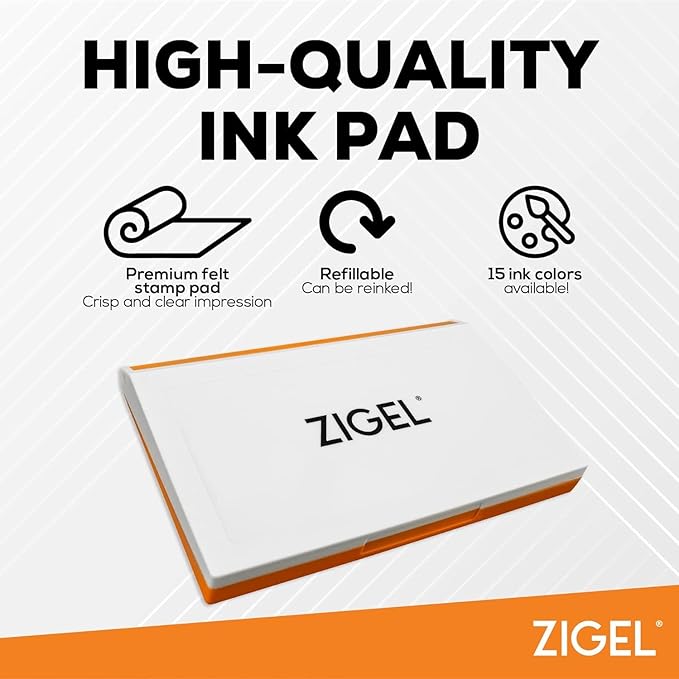 2 Pack Plastic Case Stamp Pad Large Size, Dry - Size: 4" x 7" - Choose from 15 Ink Colors