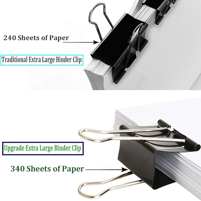 Ufmarine Extra Large Binder Clips 2.4 Inch Length, Jumbo Binder Clips for Office (48 Pcs)