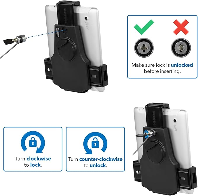 Mount-It! Secure Universal Tablet POS Kiosk with Wall Bracket Add-on | Locking Tablet Stand with Adjustable Clamp for iPad, iPad Air, Samsung Galaxy Tab, Surface Go & 7.9"- 10.9" Tablets - MI-3784