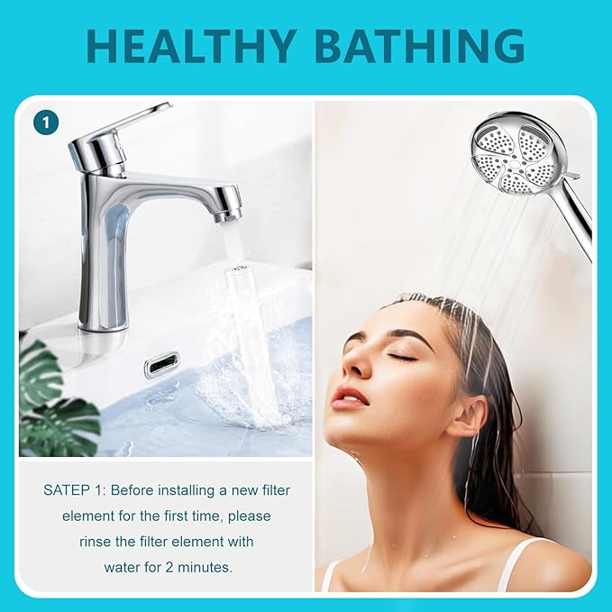 3-Pack Replacement Shower Filter Cartridge Compatible with FEELSO® 72210BC Handheld Shower Head,18 Stage Water Softener Filter for Hard Water Reduce Chlorine and Harmful Substances