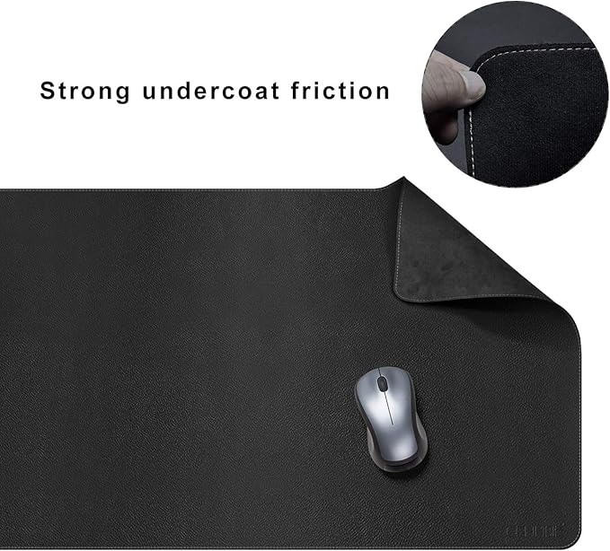 CENNBIE Leather Desk Mat, Extra Large Desk pad, Desk mats on top of desks, 51.2" x 23.6" XXXL Large Mouse Pad for Office and Home (Black)