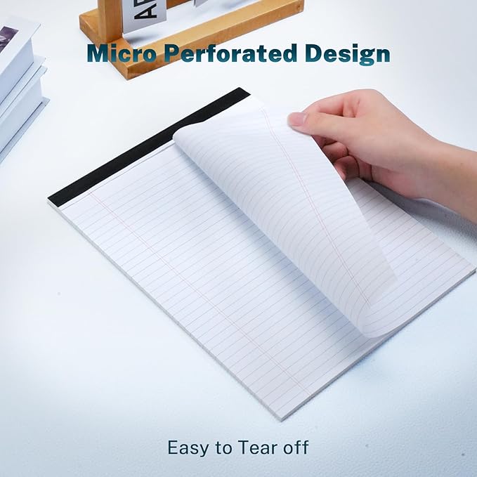 12 Pcs Legal Pads 8.5" x 11" College Ruled Note Pads 8.5 x 11.75 Inch Micro-Perforated Notepad 360 Sheets in Total Lined Writing Paper Notebook for Office, School Supplies & To-Do Lists 30 Sheets/Pad