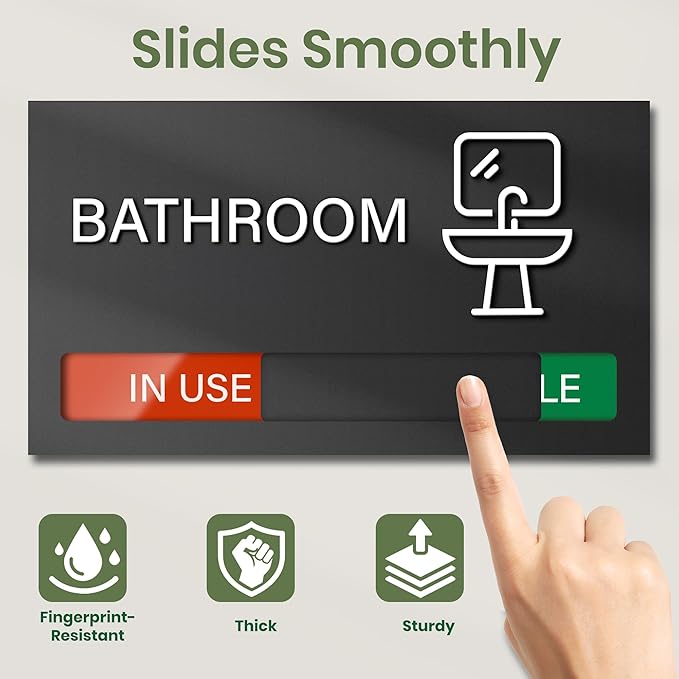 Bathroom Door Signs, Available In Use Sliding Sign, Do Not Disturb, Vacant Occupied Bathroom Sign, Privacy Restroom Door Signs