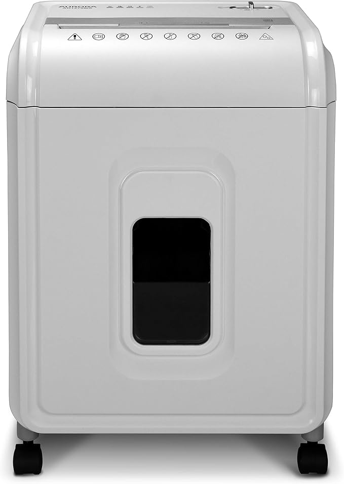 Aurora AU1275MA Professional Grade 12-Sheet Micro-Cut Paper and CD/Credit Card Shredder/ 60 Minutes Continuous Run Time, White/Gray