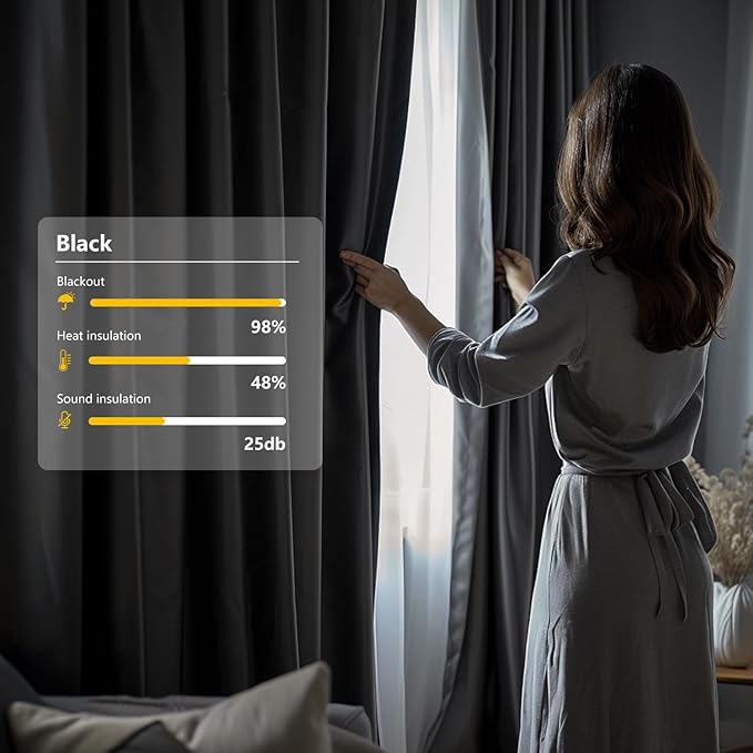 Cbsroro Room Divider Blackout Curtain Track Curtains Wall Dividers Panels Screen for Living Rooms Bedroom Office Privacy Partition Separation, W100 × L108 Inch,1 Panel, Black