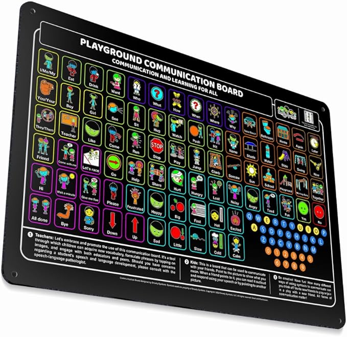 Weather-Proof Aluminum School Playground Communication Board for Autism - Outdoor Inclusive Communication Aid, Lightweight & Durable for Autism & Inclusive Play