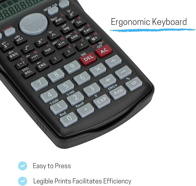 Mr. Pen Scientific 2 Line Calculator - Fraction & College Math Calculator for Students & Engineers