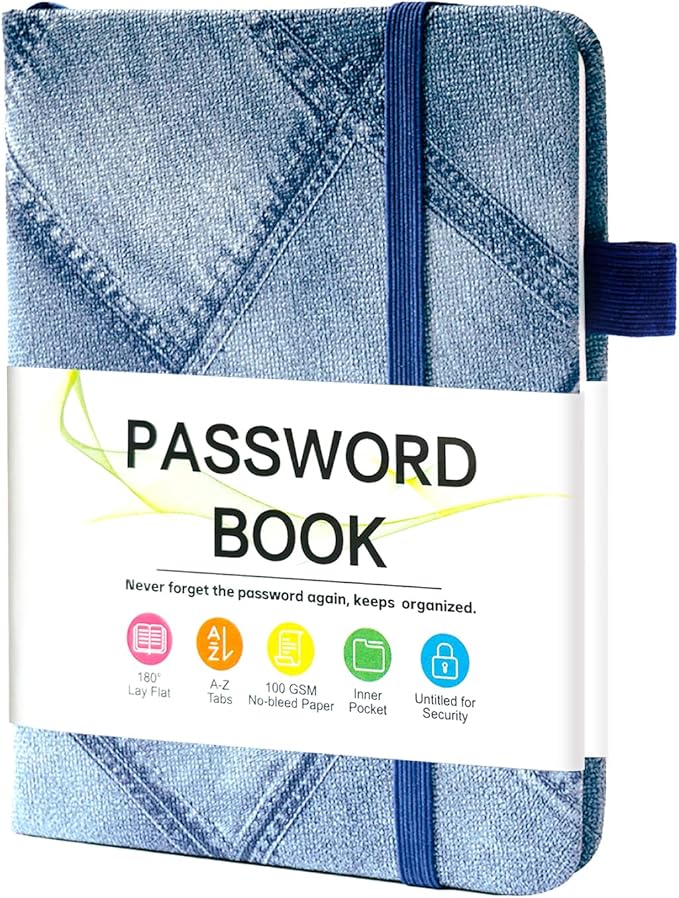 MOSA BEAR Password Keeper Book with Alphabetical Tabs，4.3"x5.7" Small Password Books for Seniors Password Notebook for Internet Website Address Log in Detail(NZSL)