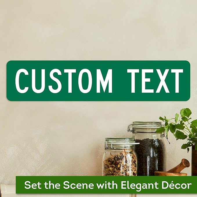 Custom Street Sign, Road and Address Sign, 8 Colors, Reflective Option, Mounting 4x18 Inch, Thick Rust-Free AlumaBond, USA Made by My Sign Center, (Classic)