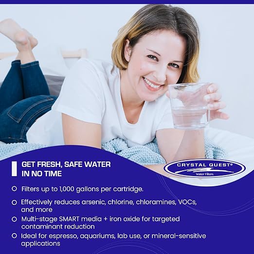 Crystal Quest SMART/Arsenic Removal Water Filter Pitcher Cartridge – Advanced Filtration for Clean, Healthy Water, Removes Contaminants, Long-Lasting, Easy Installation - 1,000 Gallons [Pack of 2]
