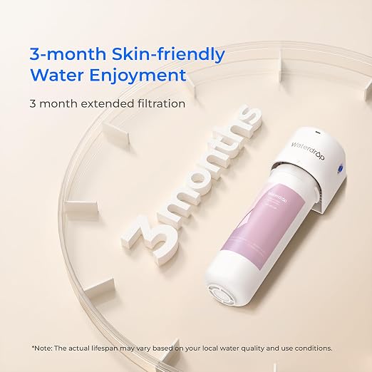 Waterdrop BFU2 Bathroom Sink Filter for Skincare, Reduces Chlorine & Scale | Reduces Skin Redness and Irritation, 4-Stage Filtration, for Cold Water Supply Only