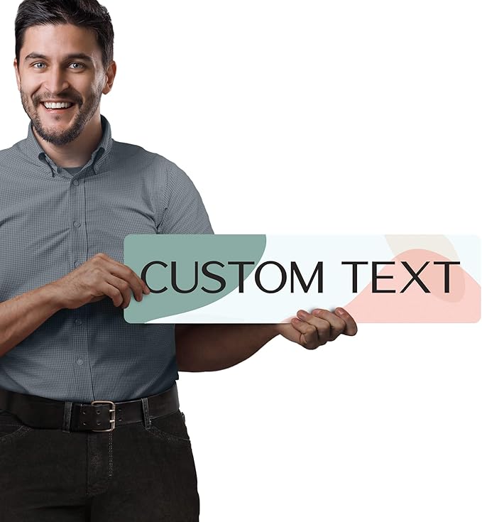 Custom Sign, Custom Street Sign, 11 Font Colors, 13 Font Styles, 4 Hole Options, 22 Sizes, 6x24 Inches, Rust Free DiBound, Fade Resistant, Made in USA by My Sign Center (Minimalist)