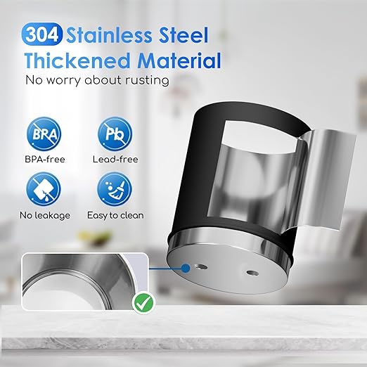 Purewell 3-Stage 0.01μm Ultra-Filtration Gravity Water Filter System, 304 Stainless Steel Countertop System with 2 Filters, Metal Water Level Spigot and Stand, Reduce 99% Chlorine, 2.25G, PW-OB-K
