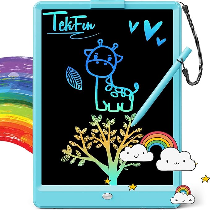 TEKFUN LCD Writing Tablet for Kids, 10-inch Coloring Drawing Pad, Mess Free Doodle Board, Christmas Gifts for Boys and Toddlers, Toys for 3 4 5 6 7 8 Year Old Girls(Blue)