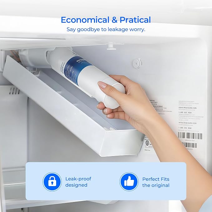 TEEHAY PWF-1 FPPWFU01 Frigidaire Water Filter, Compatible with Frigidaire FRSS2623AS, GRFS2853AF, GRSS2652AF, FRFS2823AD, FRFS2823AS, FRFS282LAF, FRSS2623AB, GRFC2353AF, FPRU19F8WF, 4 Pack