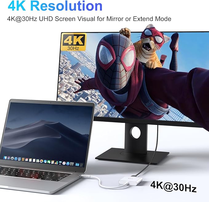 USB C to HDMI Adapter,USB-C Adapter Hub with 4K HDMI,USB3.0,Type C PD Charge Port 4K Multiport Digital AV Converter for iPad Pro/air,MacBook Pro/air,Tablet,Switch and More USBC Device