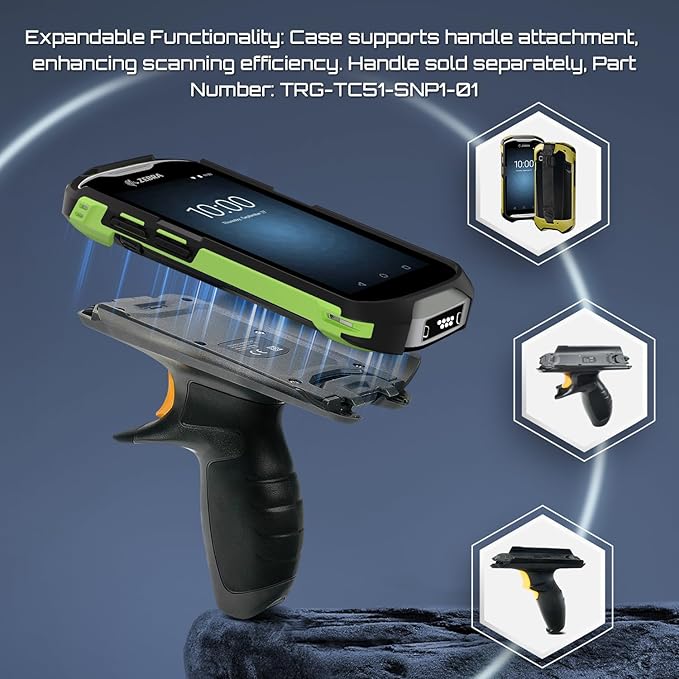 TC51 TC52 TC56 TC57 TC510K Case with Hand Strap - Protective & Ergonomic for Zebra Handheld Barcode Scanners SG-TC5X-EXO1-01 SG-TC5X-EXONHS-01 (Green)