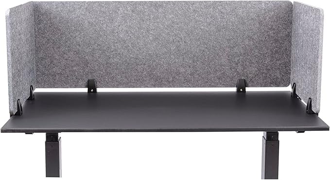 Stand Up Desk Store ReFocus Raw Clamp-On Acoustic Desk Divider Mounted Privacy Panel to Reduce Noise and Visual Distractions (Castle Gray, 47.25" x 16")