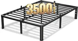 18 Inch King Bed Frame with Round Corners No Box Spring Needed