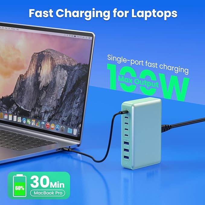 USB C Charger 300W USB C Charger Block 8-Ports GaN IV Fast Charging Station,PD 100W Laptop Charging Hub Wall Adapter Compatible with MacBook/Air,DELL,Steam Desk,iPhone 16/15/14,Galaxy S24 etc