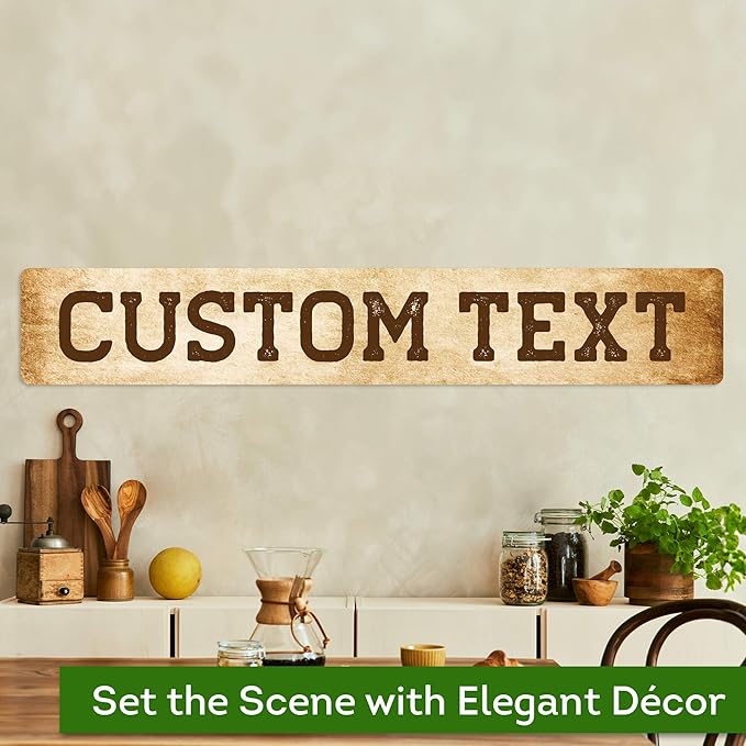 Custom Sign, Custom Street Sign, 11 Font Colors, 13 Font Styles, 4 Hole Options, 22 Sizes, 6x36 Inches, Rust Free DiBound, Fade Resistant, Made in USA by My Sign Center (Vintage)