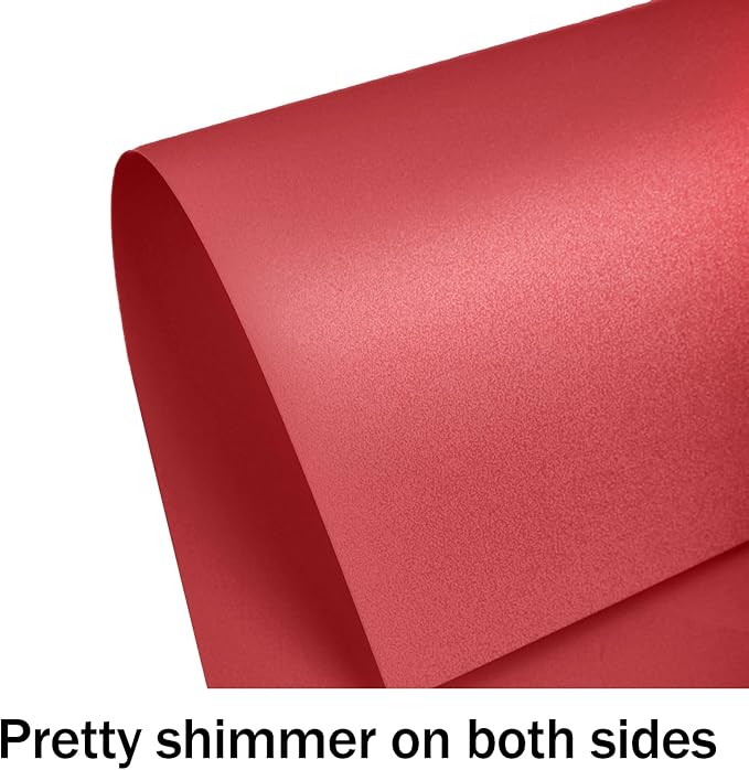 100 Sheets Red Shimmer Cardstock 8.5 x 11 Red Paper, Goefun 80lb Card Stock Printer Paper for Christmas, Invitations, Certificates, Valentines Day, Card Making
