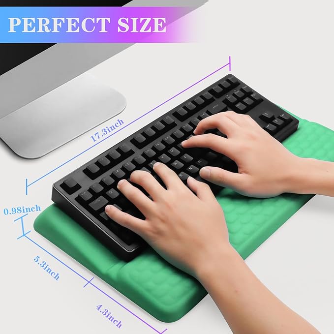 Computer Keyboard Stand with Wrist Rest, Ergonomic Tilted Keyboard Holder - Keyboard Riser with Wrist Pad - Keyboard Tray Support for Office Home - Green