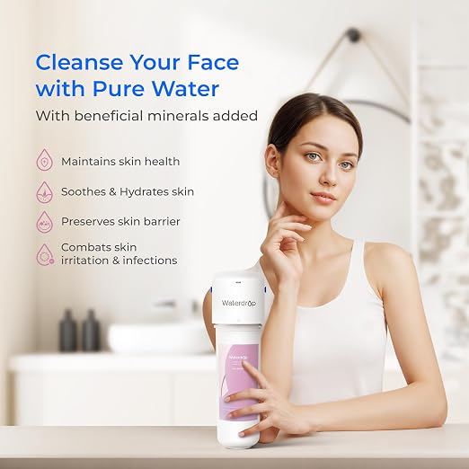 Waterdrop BFU2 Bathroom Sink Filter for Skincare, Reduces Chlorine & Scale | Reduces Skin Redness and Irritation, 4-Stage Filtration, for Cold Water Supply Only