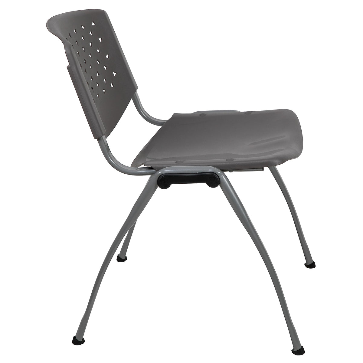5 Pack 880 lb. Capacity Gray Plastic Stack Chair | Comfortable Seating with Durable Design