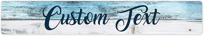 Custom Sign, Custom Street Sign, 11 Font Colors, 13 Font Styles, 4 Hole Options, 22 Sizes, 6x36 Inches, Rust Free DiBound, Fade Resistant, Made in USA by My Sign Center (Coastal)
