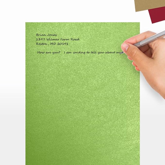 LUXPaper 8.5" x 11" Cardstock | Letter Size | Fairway Metallic | 105lb. Cover (192lb. Text) | 50 Qty